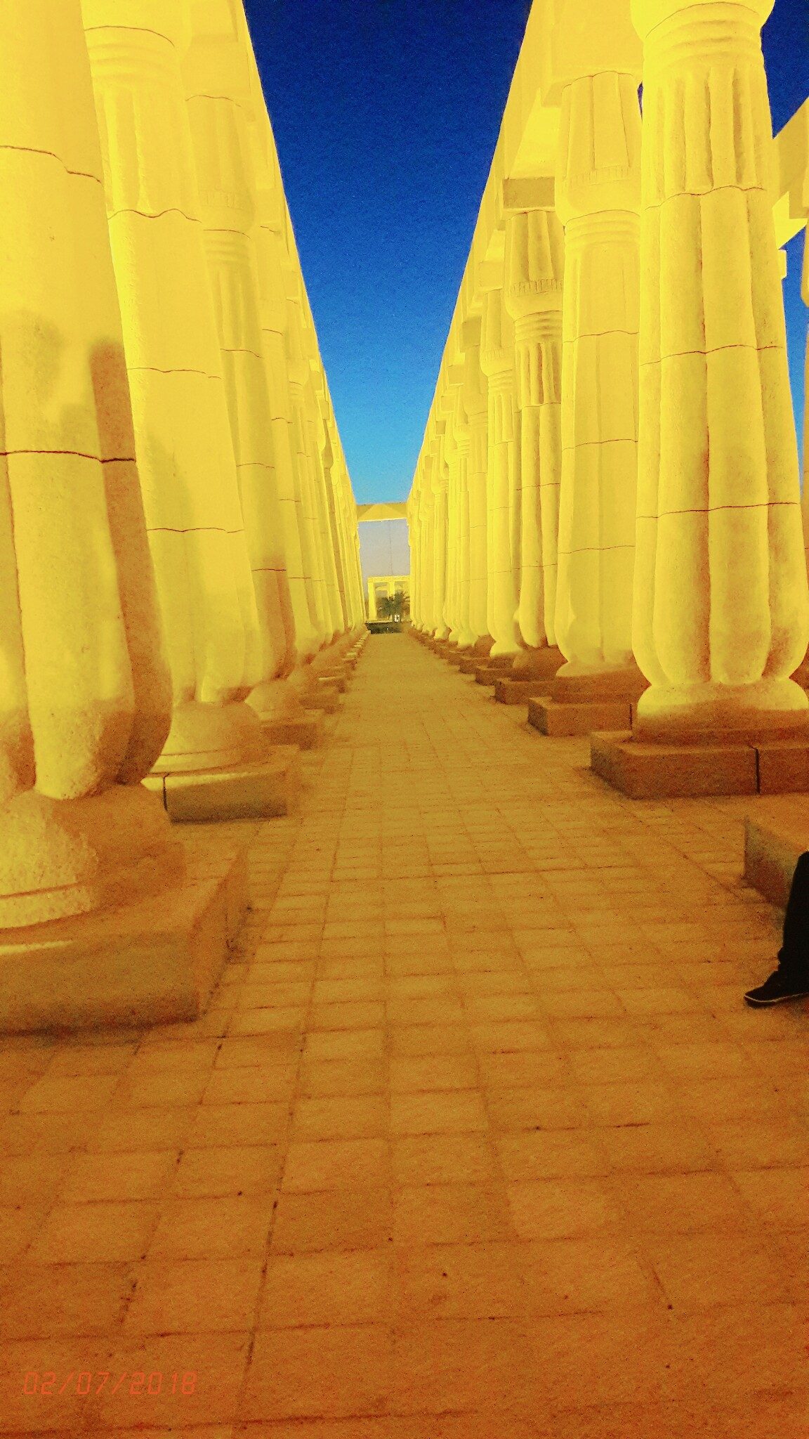 Illuminated colonnade walkway, Bahria Town Karachi
