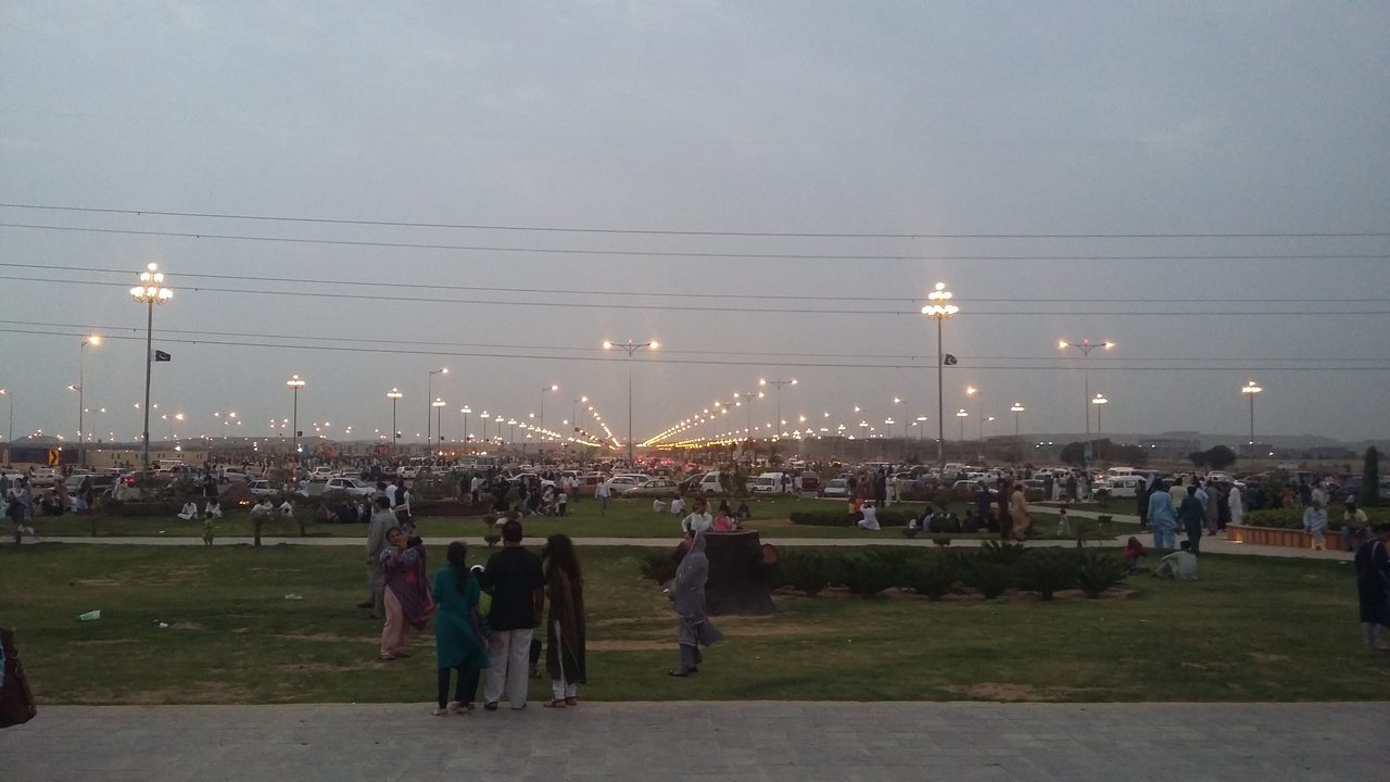 Skyline view of Bahria Town Karachi at dusk